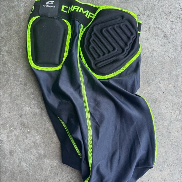 Champro Kids Padded Sports Shorts - Black and Green - Picture 3 of 3
